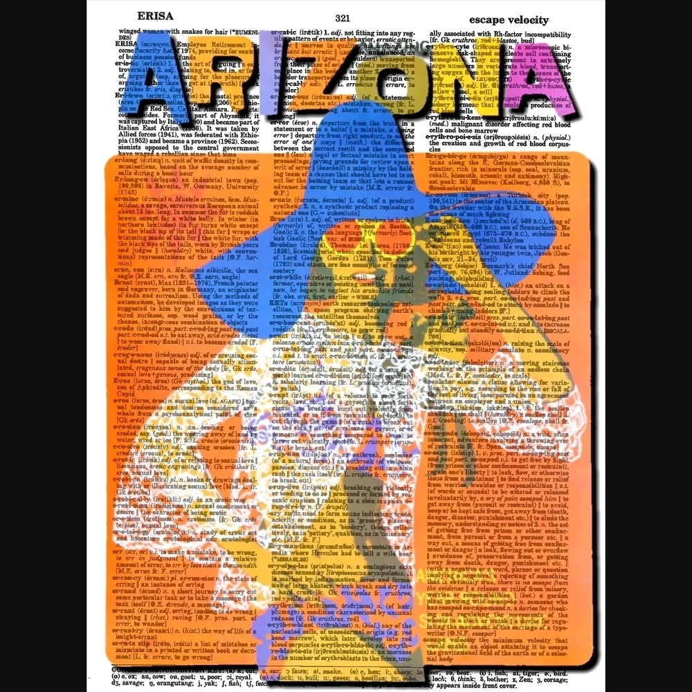 Arizona Vintage Travel Beach Dictionary Art Print